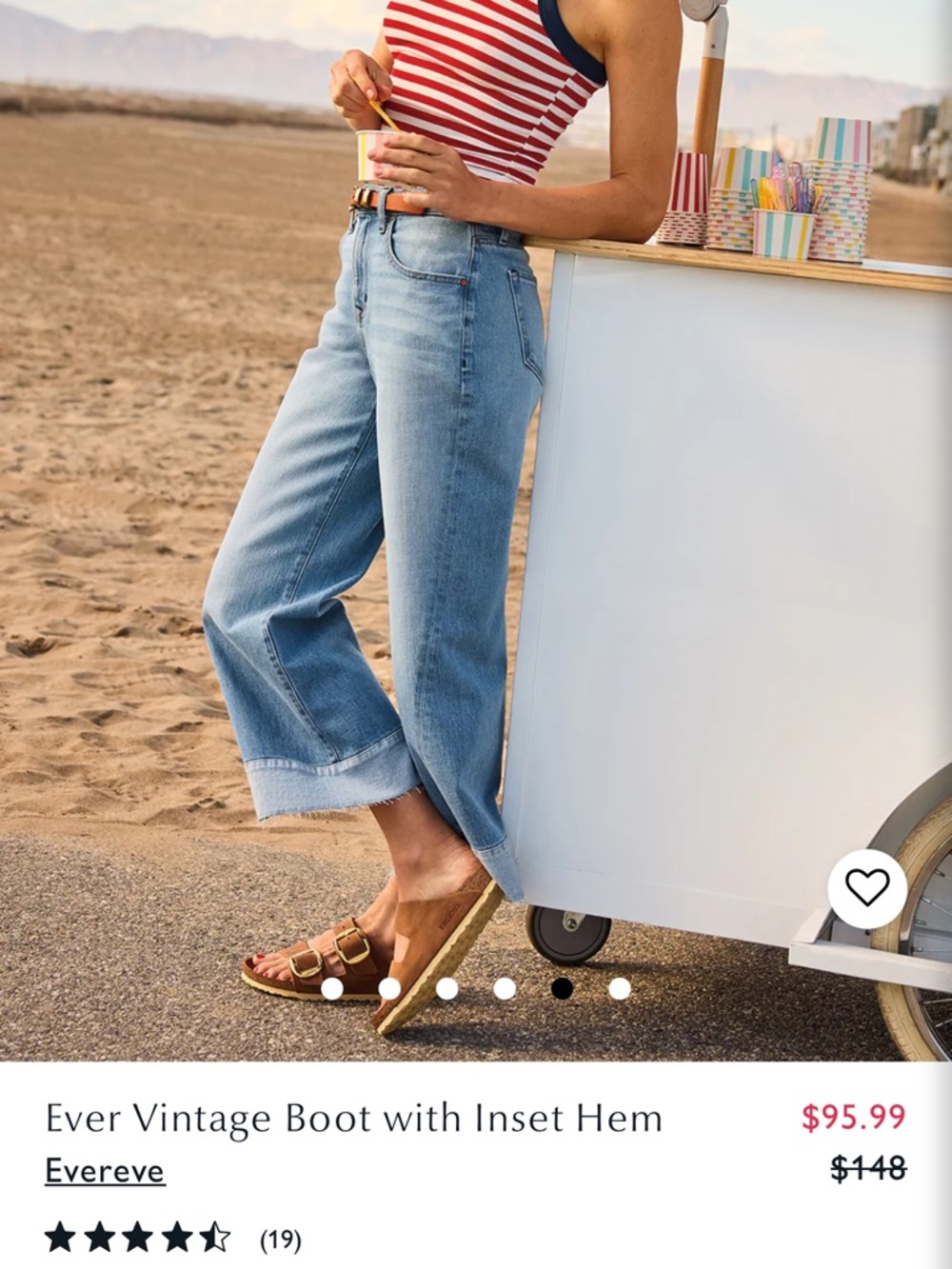 Evereve Light Blue Cropped Boot Jeans with Inset Hem